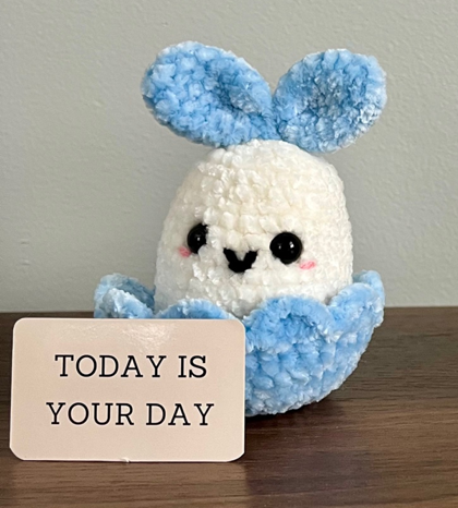 Rabbit Plushie - Blue - plushie, cute, white, rabbit, blue